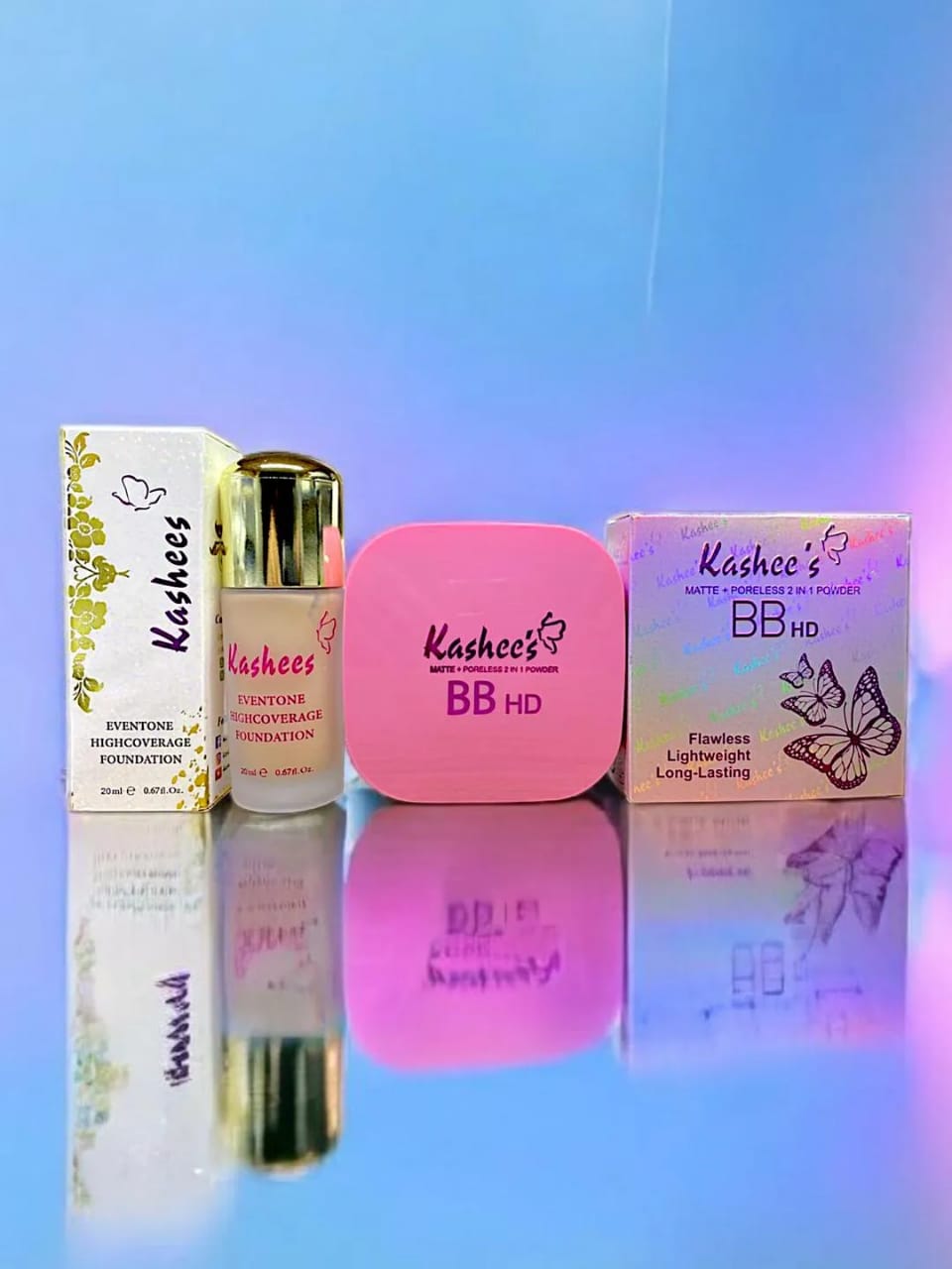 kashees foundation and 2 in 1 face powder deal pack of 2