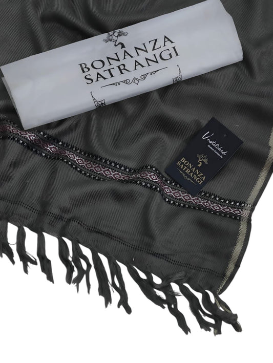 Bonanza Satrangi Mens Winter Shawl dark gray