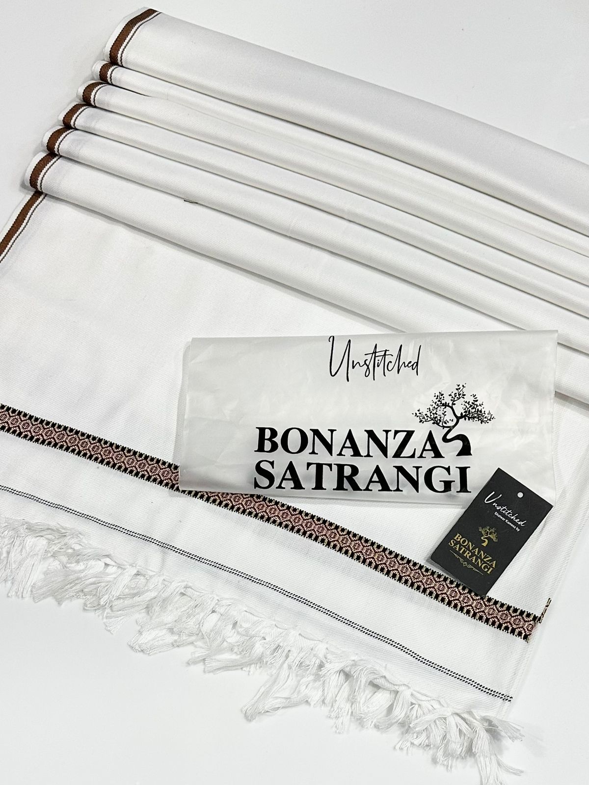 Bonanza Satrangi Mens Winter Shawl pearl white